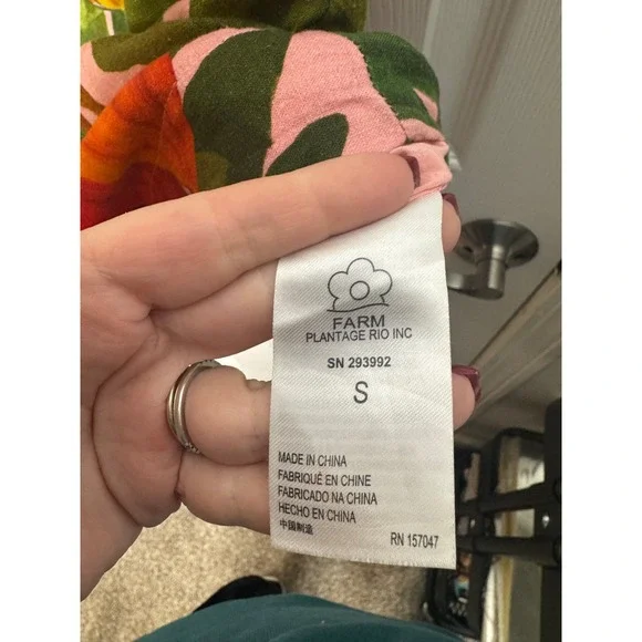 FARM RIO Cocoa Forest Cut-Out Mini Dress Size S Tropical‎ Beachy Vacation - Picture 6 of 9